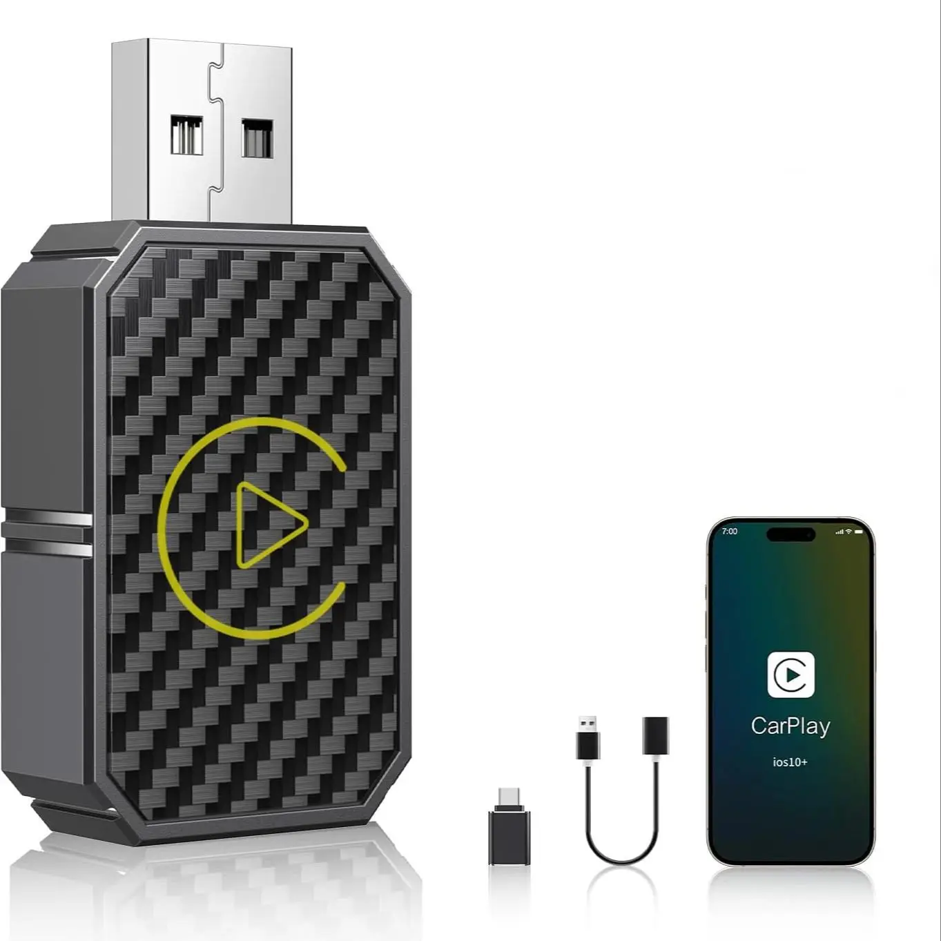 

Беспроводной автомобильный адаптер 2 в 1 для Apple Android Auto Smart USB Plug Автомобильные интеллектуальные системы