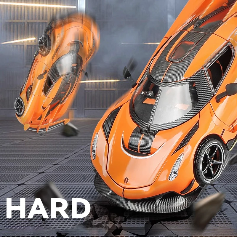 1:24 Jesko Modello di auto sportiva in lega Fonde sotto pressione Modello di auto da corsa in metallo Alta simulazione Suono Luce Tirare indietro Giocattolo per bambini Regalo di compleanno Co