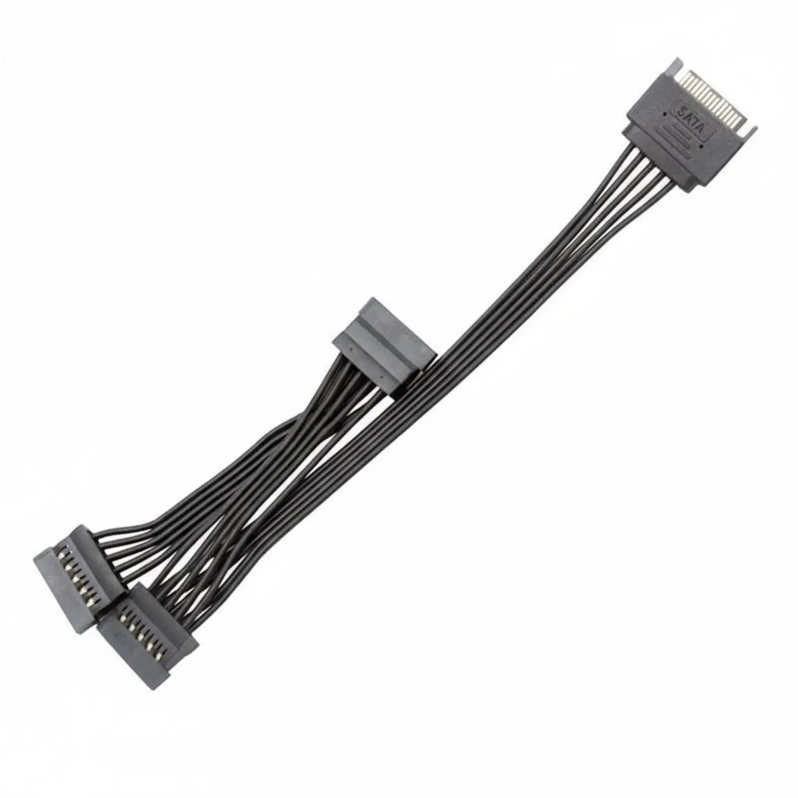SATA Extension Cable 1 to 5 Power Splitter 15 Pin Adapter for HDD SSD Optical Drive PC Build