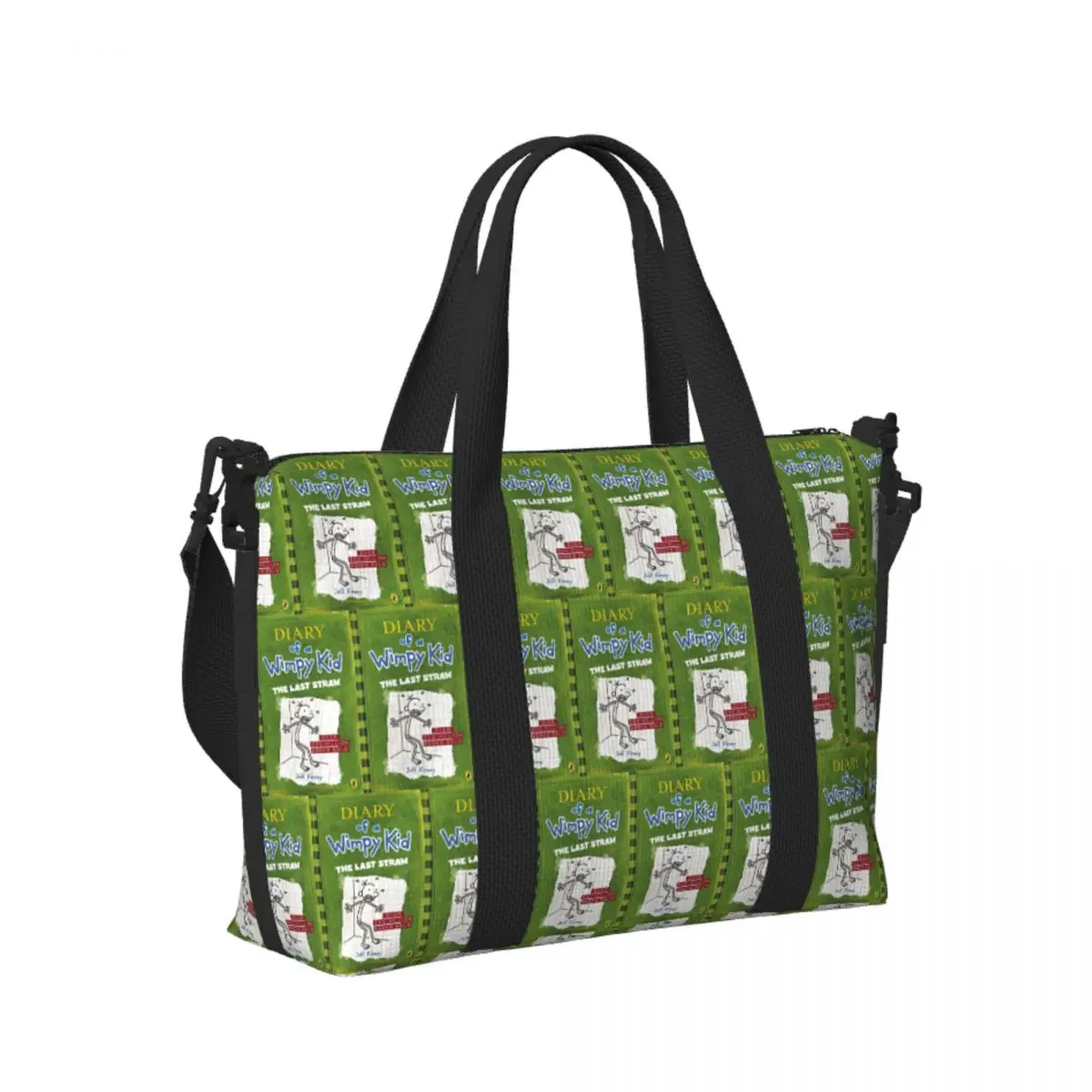

Custom Diary Of A Wimpy Kid The Last Straw Cover Beach Travel Bag Tote Bags for Gym Yoga Women Shopping Duffle Shoulder Bag