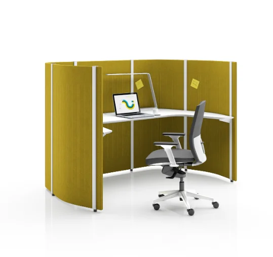 Office Desk,Modern Wooden Manager Office Desk With Fabric Partition For Office Use Eco-Friendly Durable Computer Workstation