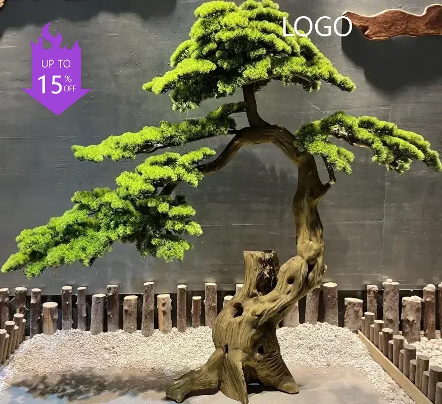 

P Indoor and outdoor simulation welcome pine decorative landscaping green plants Luo Hansong floor ornament can be customized