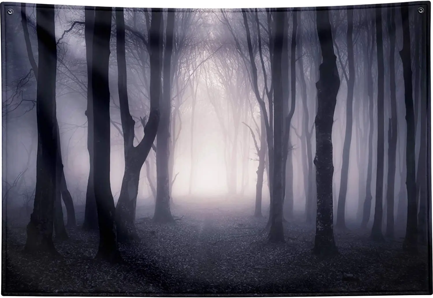 Misty Forest Tapestry Wall Hanging Scary Fantasy Foggy Forest Backdrop Dark Fantasy Woods Landscape Gothic Decor Tapestry