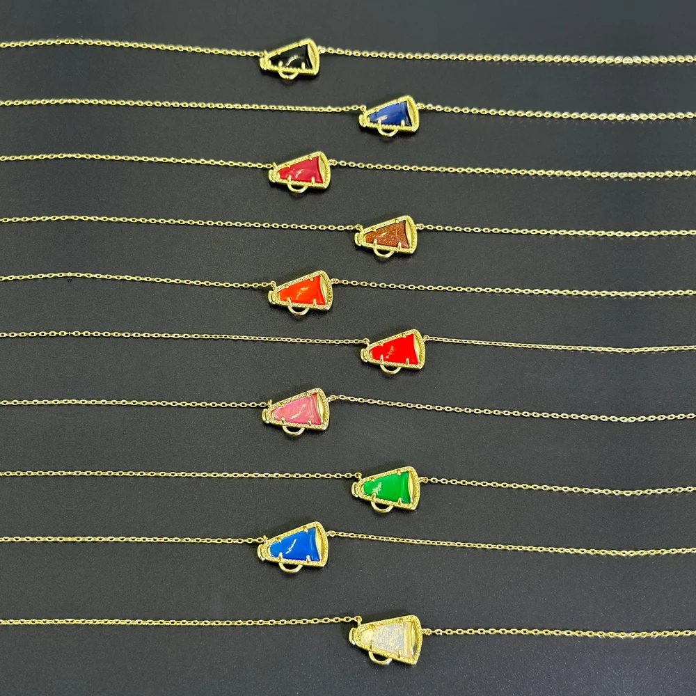 VKVVA Fashion Jewerly Cheer Gold-plate Short Pendant Necklace for Women Unique Birthday Gift 10 colors Optional