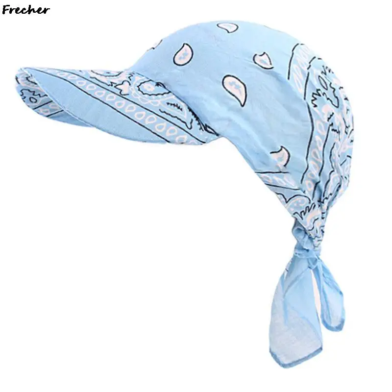 Fashion Sun Visor Breathable Cotton Muslim Hijab Caps Outdoor Beach Headscarf Women Men Holiday Party Headwear Turban Bandana