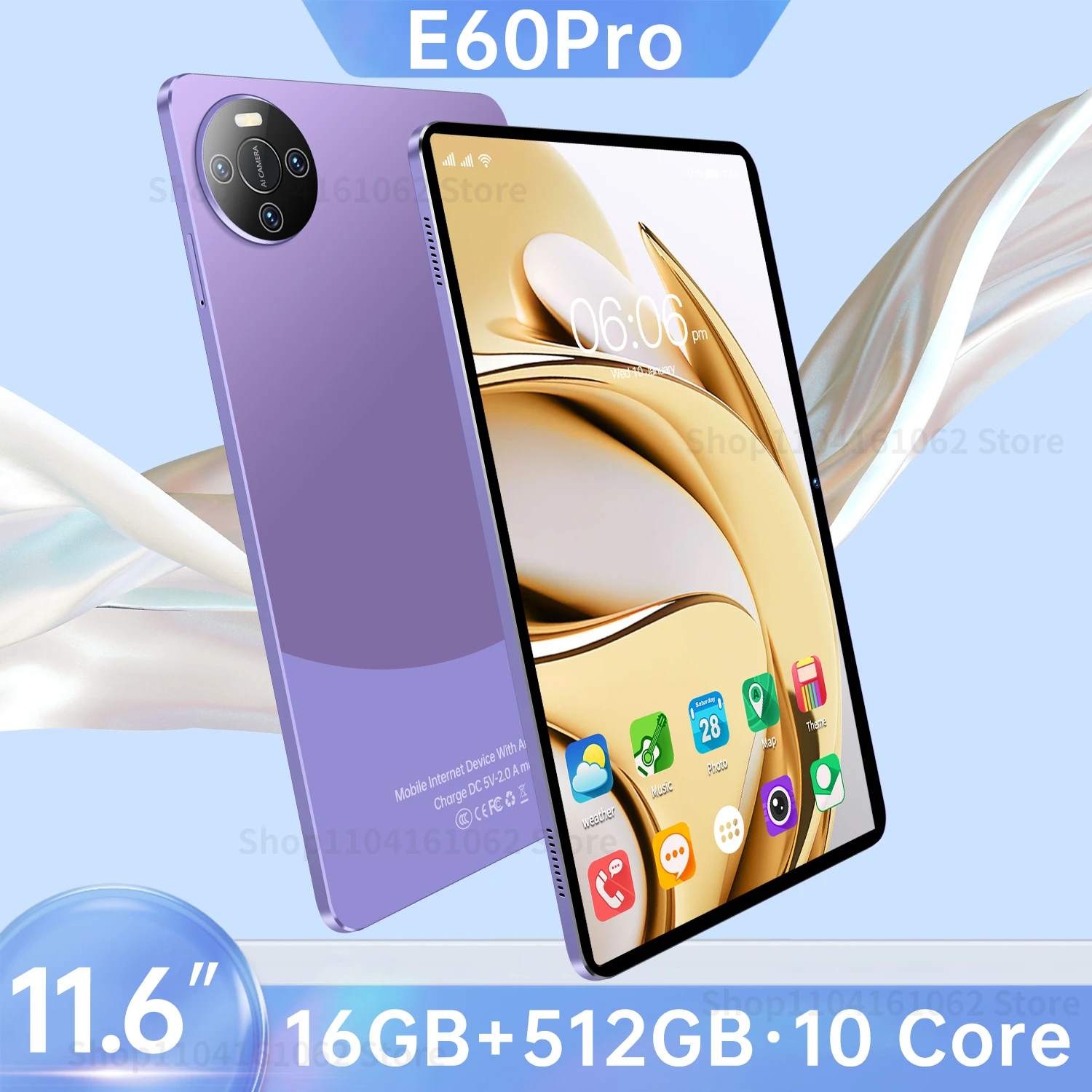 

NEW Original E60 Pro Tablet 11.6 inch Android 13 Snapdragon 865 Xioami Global 16GB+512GB 12000mah 5G Dual SIM WIFI HD Screen