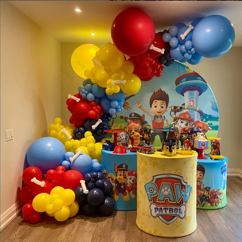 

136pcs Paw Patrol Latex Balloon Children's Happy Birthday Party Decoration Baby Shower Globos Balloon Toy