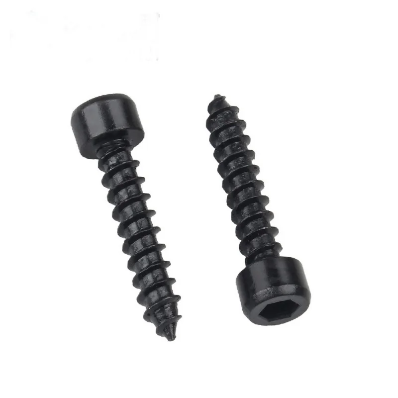 10pcs/lot M2 M2.6 M3 M3.5 M4 M5 M6 Hex Hexagon Socket Cap Head Self Tapping Screw 8.8 Gradese Black Carbon Steel Allen Head Scre