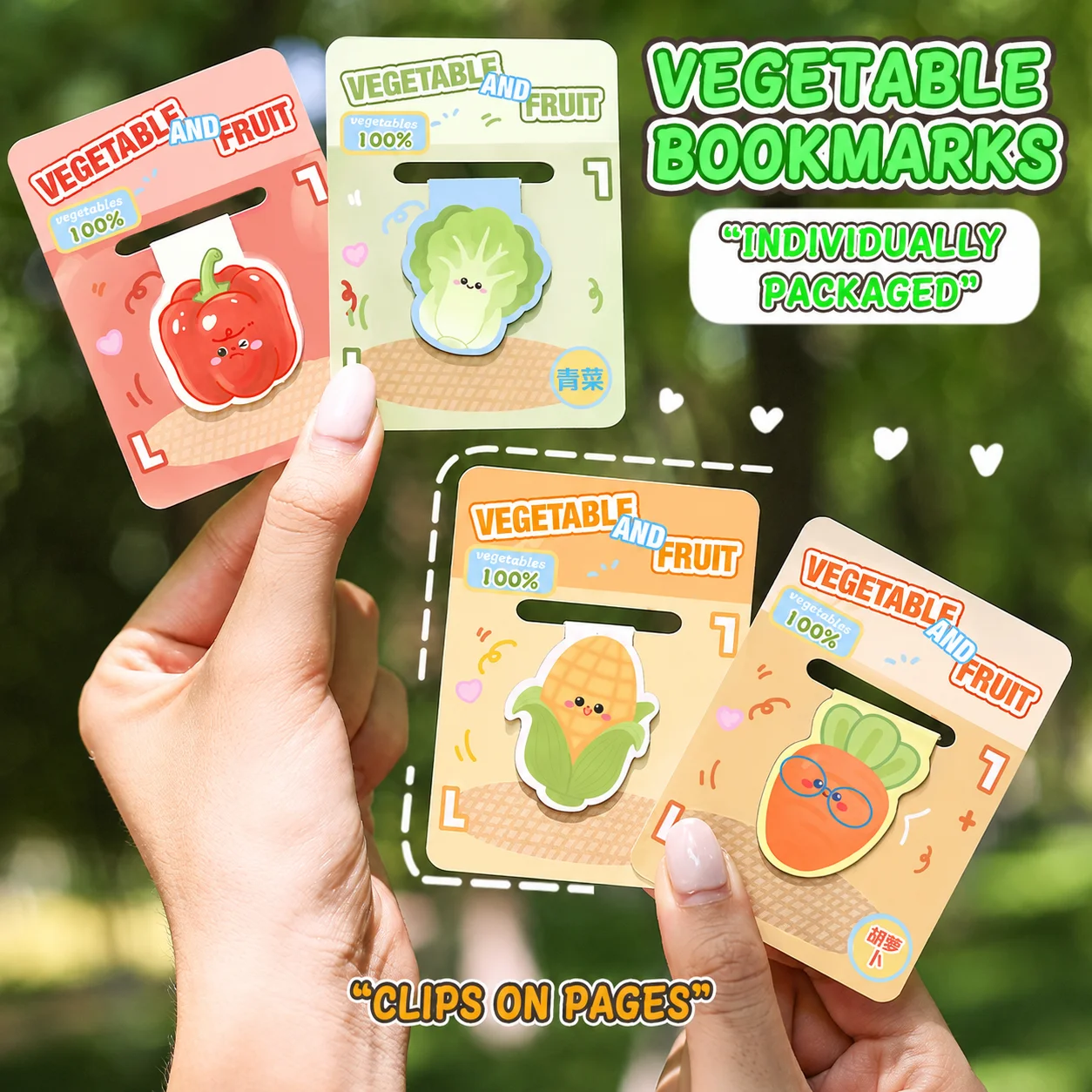 Cute Vegetable Soft Magnetic Bookmark Adorable Page Clip Creative School Office Stationery for Students Reading Lovers