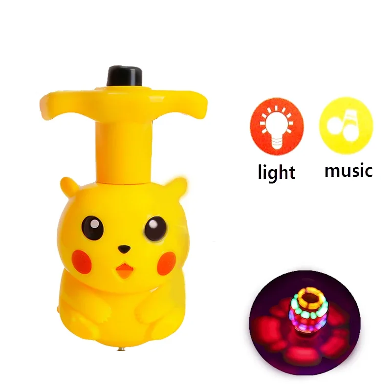 Giroscopio antiestrés de Pokémon, juguete giratorio de Pikachu con música luminosa, colorido, spiderman, Paw Patrol