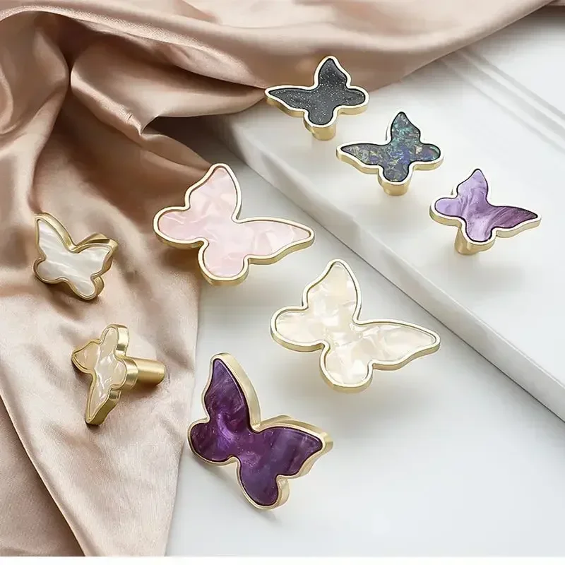 Handles Drawer Cabinet Furniture Kitchen Handles for Cabinet Knob Door Drawer Knob Butterfly Shape Zinc Alloy