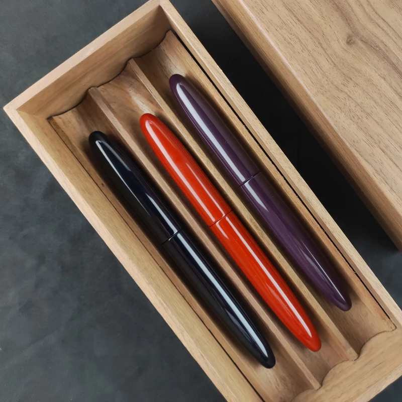 Japan Hard Rubber Pen Beginner Calligraphy Wood+Lacquer Fountain Pen F 0.5 1.0 Executive Writing Pen for Corporate Business Gift