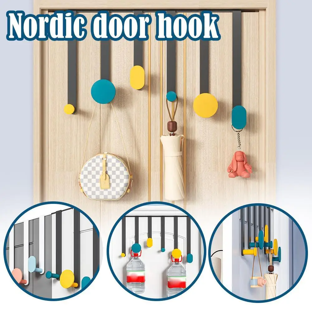 

Multifunctional Clothes Hanger With Door Hook Efficient Storage Punch-free Clothes Hook Bedroom Hook Storage Rack