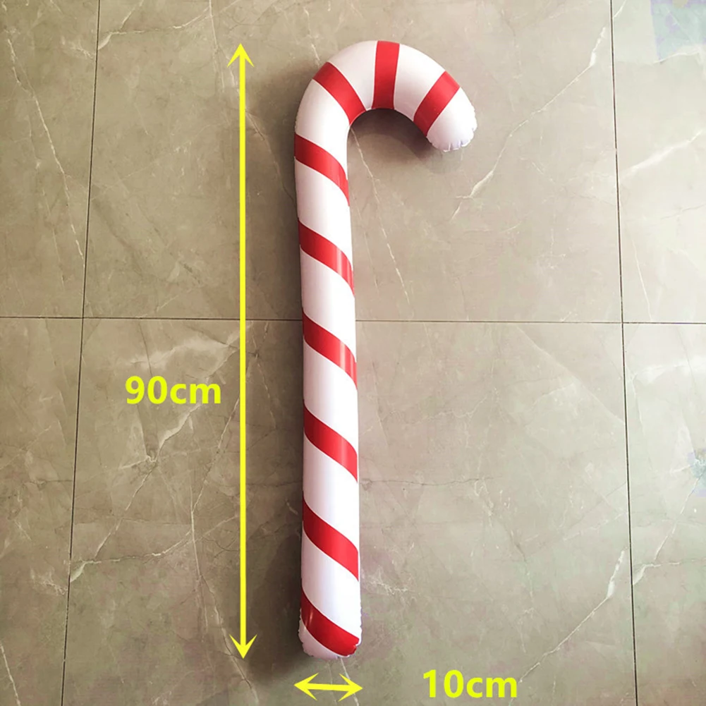 Ballons gonflables en bâton de canne à bonbons de noël, 90cm, 1 à 40 pièces, décor d'extérieur pour fournitures de décoration de noël 2023