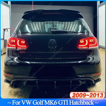 Para vw golf 6 mk6 gti 2009-2013 hatchback carro spoiler traseiro lâmina de vento acessórios de proteção automática preto bodykits ajuste