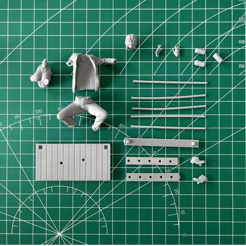 1/24 75mm escala resina figura montado modelo kit terno menina himeno hobby garagem kit desmontado e sem pintura diorama brinquedos