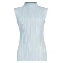 Pleats Original Design T-shirt 2023 Summer Pleated Flower Print Tops Casual Fashion Appear Thin Loose Retro Womens Clothing