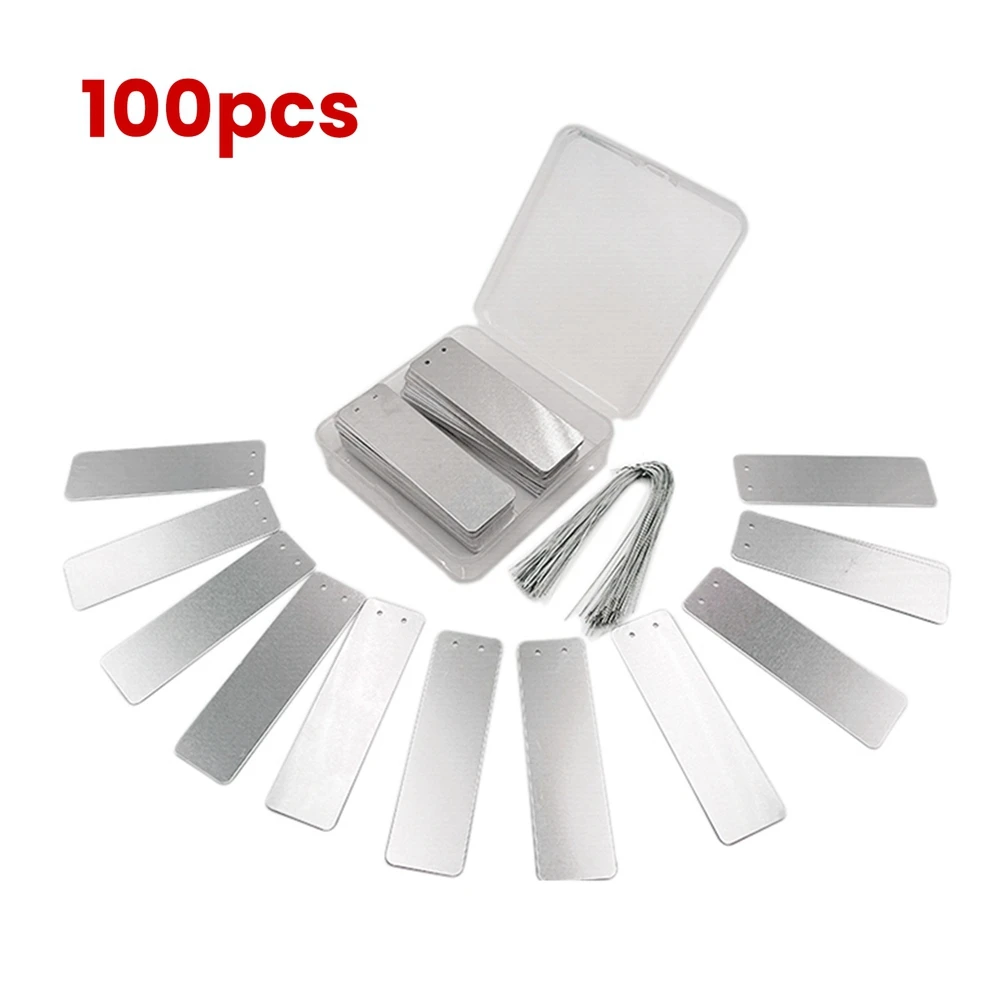 ABKO-100pcs Aluminum Plant Labels, Metal Plant Tags, Tree ID Tags Plant Aluminum Tag Round Art Aluminum Tag