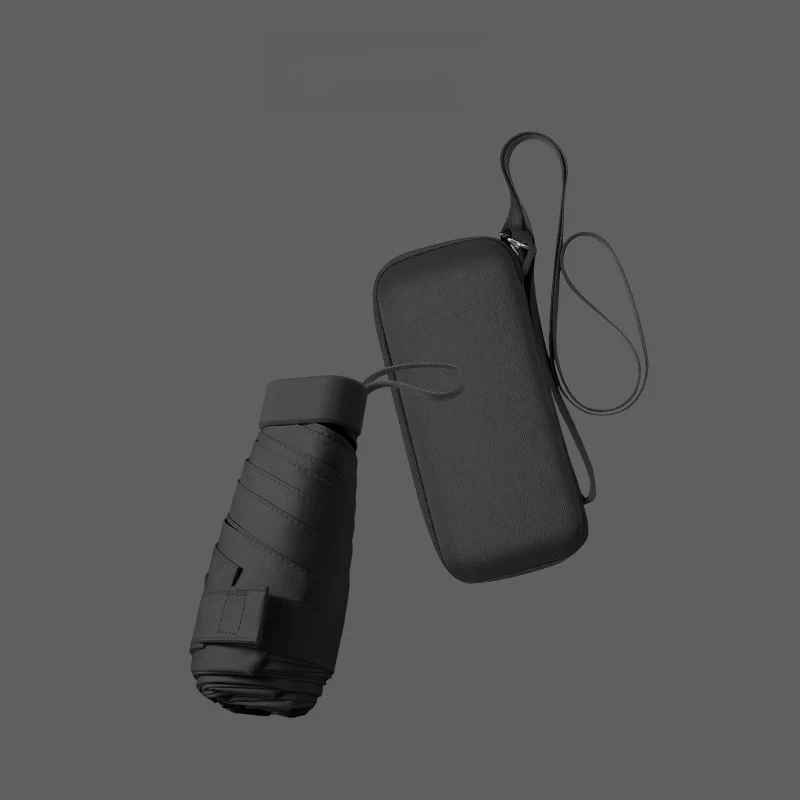 

Мини-зонт от солнца для путешествий с чехлом для зонта, компактный и портативный, солнцезащитный и ветрозащитный зонт от солнца