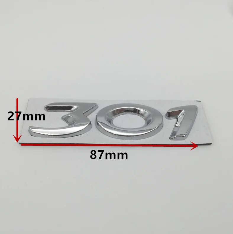 1pcs 3D metal GT 206 207 301 307 308 408 508 car Letter Rear tail trunk Emblem badge sticker Decals styling auto Accessories