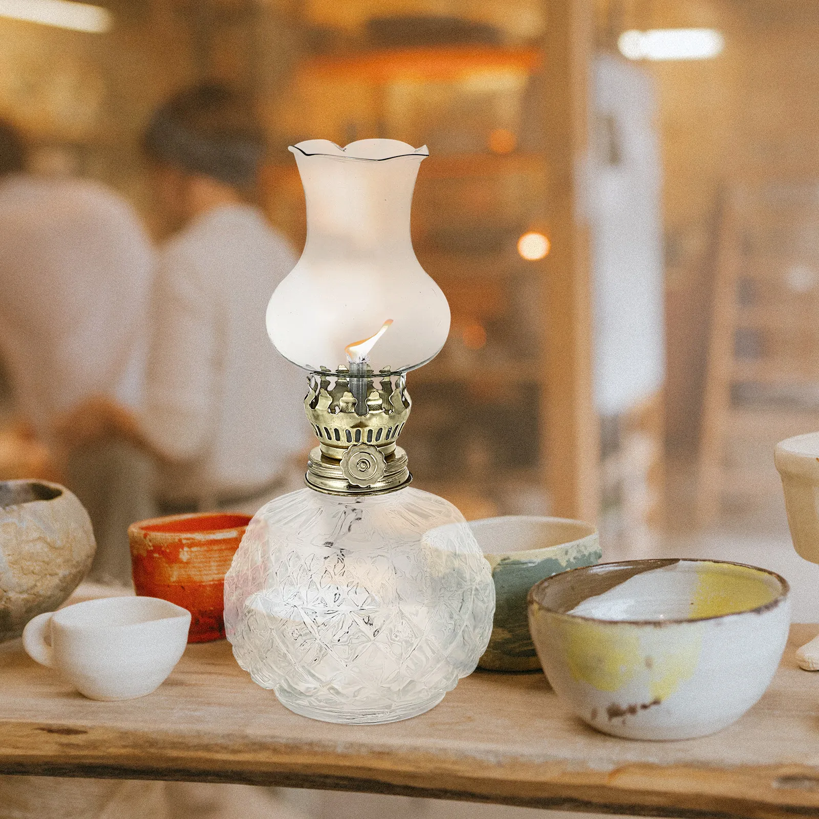 

Стеклянная ретро-лампа в винтажном стиле, масляная лампа для дома и свадебного декора, уникальное освещение, масляная лампа