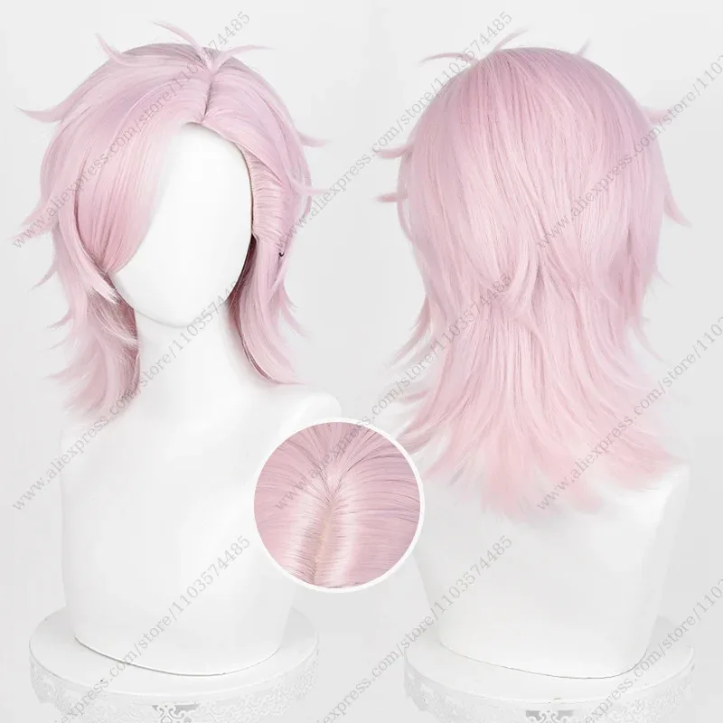 2025 11 أنيمي ميتسوكي كيريو شعر مستعار تأثيري 32 سنتيمتر/40 سنتيمتر الوردي قصيرة مقاومة للحرارة الشعر الاصطناعية