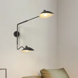 French Design Wall Sconce Lamp Long Arm Led Light with Angle Adjustable for Living Room Bedroom