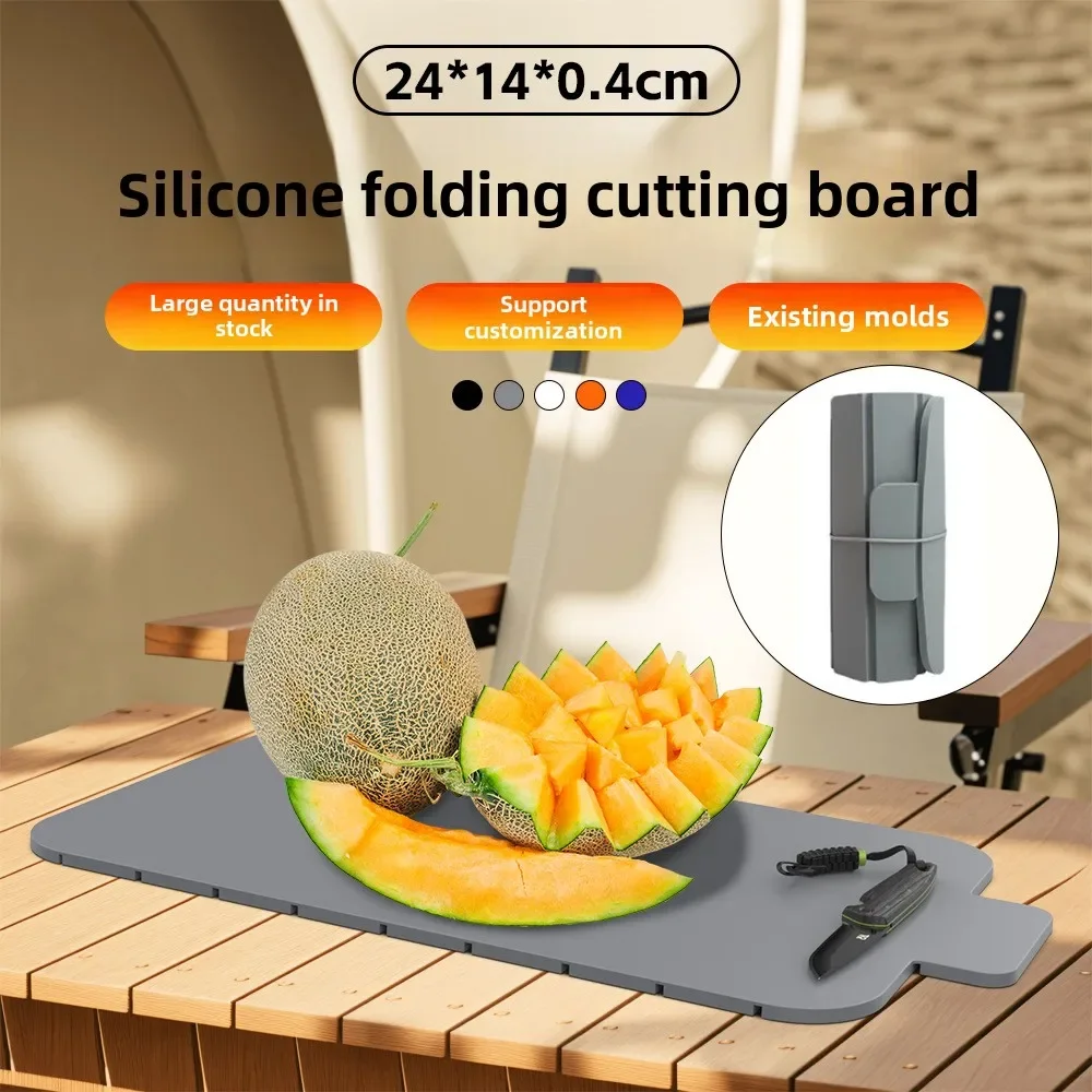 

Silicone folding cutting board Outdoor adventure Self-driving tour Easy to carry Multifunctional kitchen cutting board Chopping