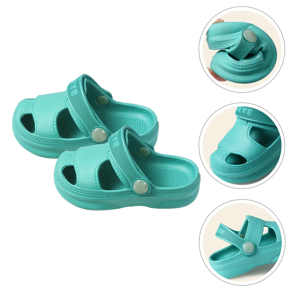 

1 пара детской пляжной обуви на мягкой подошве, дышащие сандалии, нескользящая подошва, милый мультяшный дизайн, летняя одежда унисекс для детей