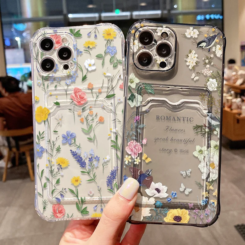 Flower Phone Case For Samsung A57 Case S26 S25 S23 S24 Ultra A16 A56 5g A37 A07 A17 A55 A36 A54 Soft Card Slot Bag Holder Cover view 4