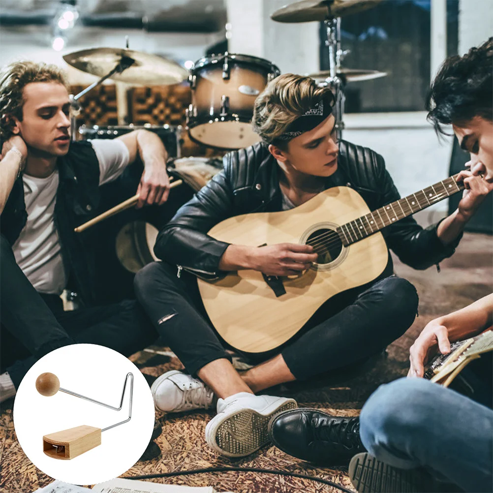 

Kids Wooden Ball Vibraslap Wood Percussion Instrument Musical For Children Sound Effect Plaything Baby Auditory Training