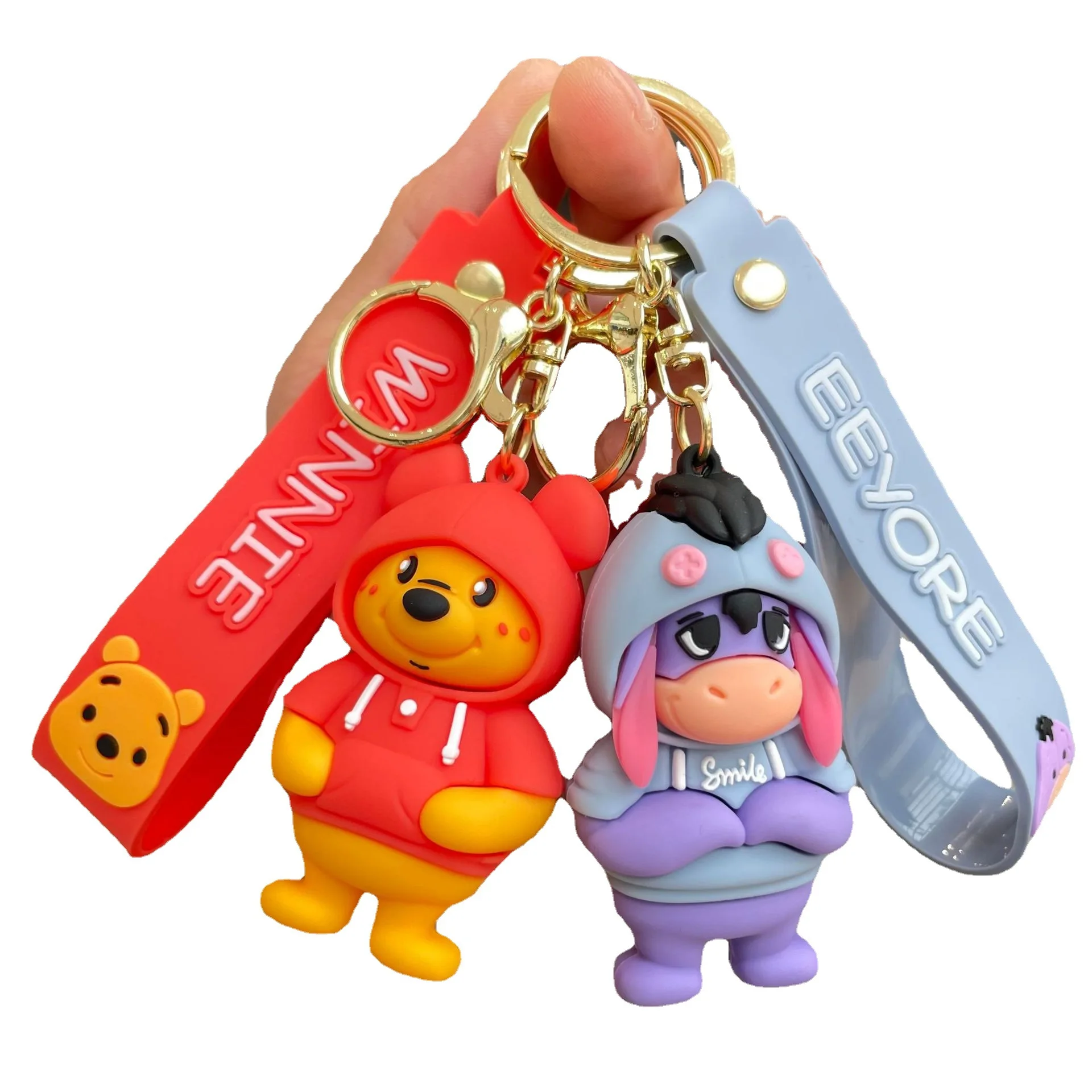 Disney Hoodies Mickey Minnie Mouse Car Key Ring Chains Donald Duck Winnie the Pooh Car Bag Charms Gifts Decorative Accessories - view 6