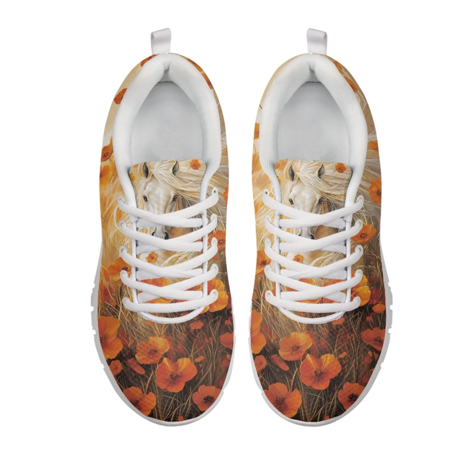 Coloranimal Floral Horse Lace Up Trainers Footwear for Womens Mesh & EVA Sole Walking Shoes 2026 Trending