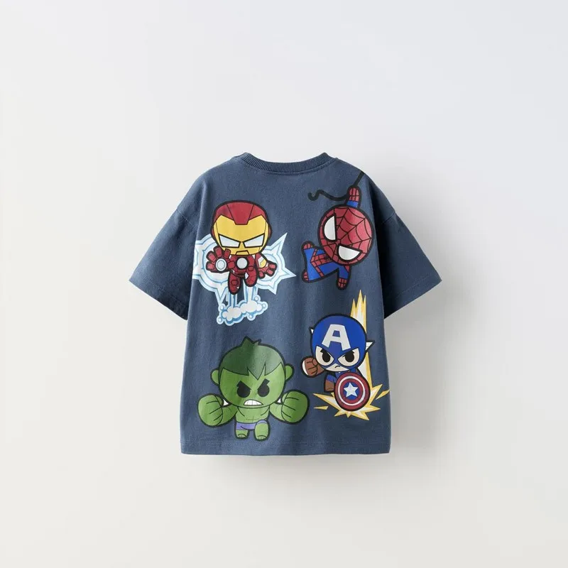 Disney-Camiseta infantil de manga curta, camiseta casual, estampa solta, branca, roupas de design novo, moda infantil de 1 a 6 anos, verão