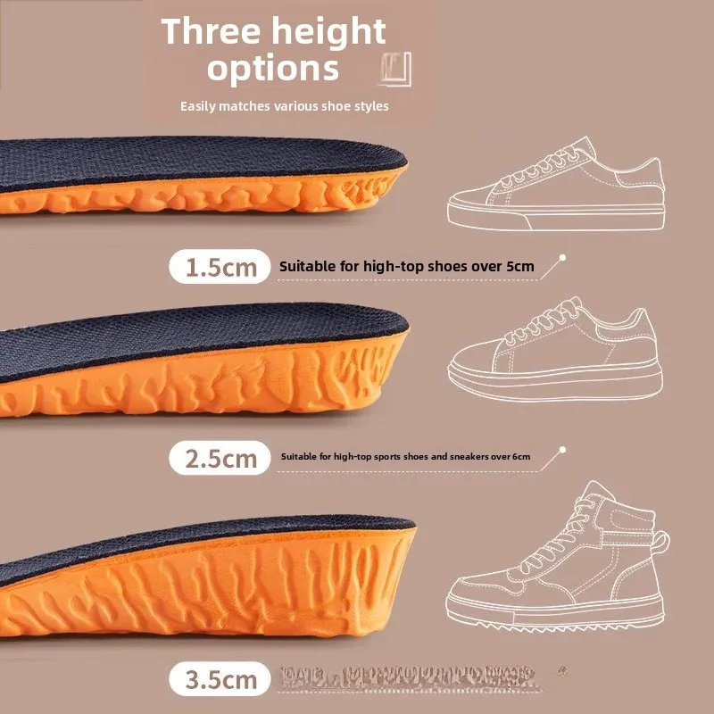 Men's Wedding Shoe Inserts Heightening Invisible Breathable Sweat Absorbent Summer Men's Leather Shoes Insoles Women's Flats