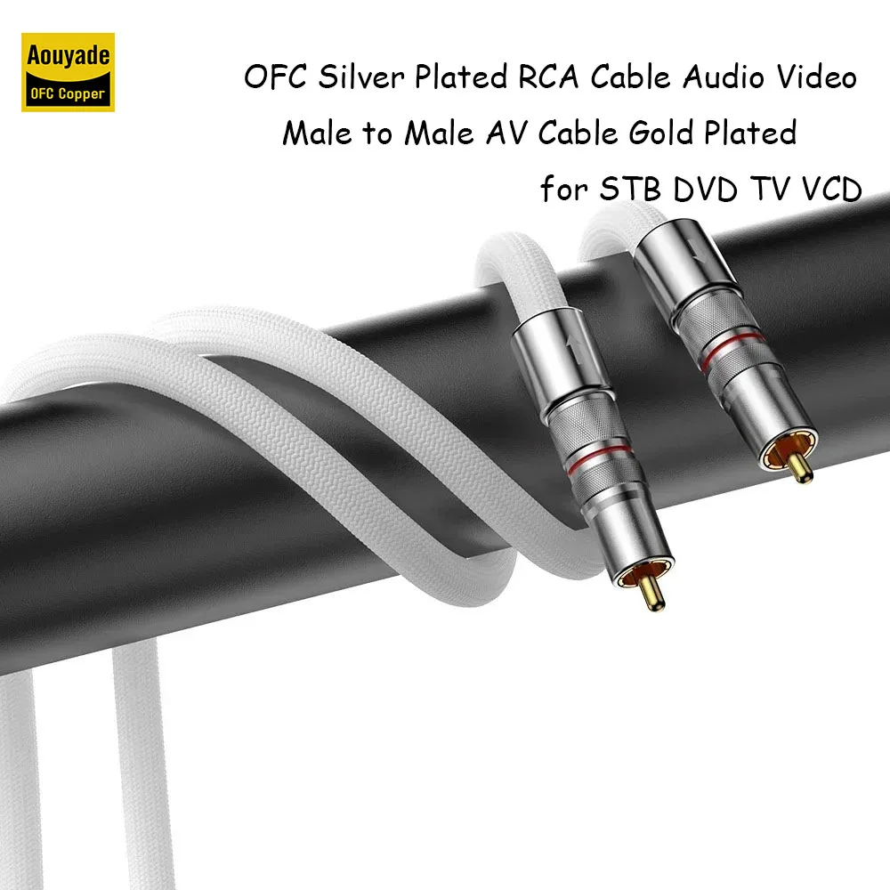 HiFi Aouyade A75 Multp OFC Silver Plated RCA Cable Audio Video Male to Male AV Cable Gold Plated for STB DVD TV VCD Blue