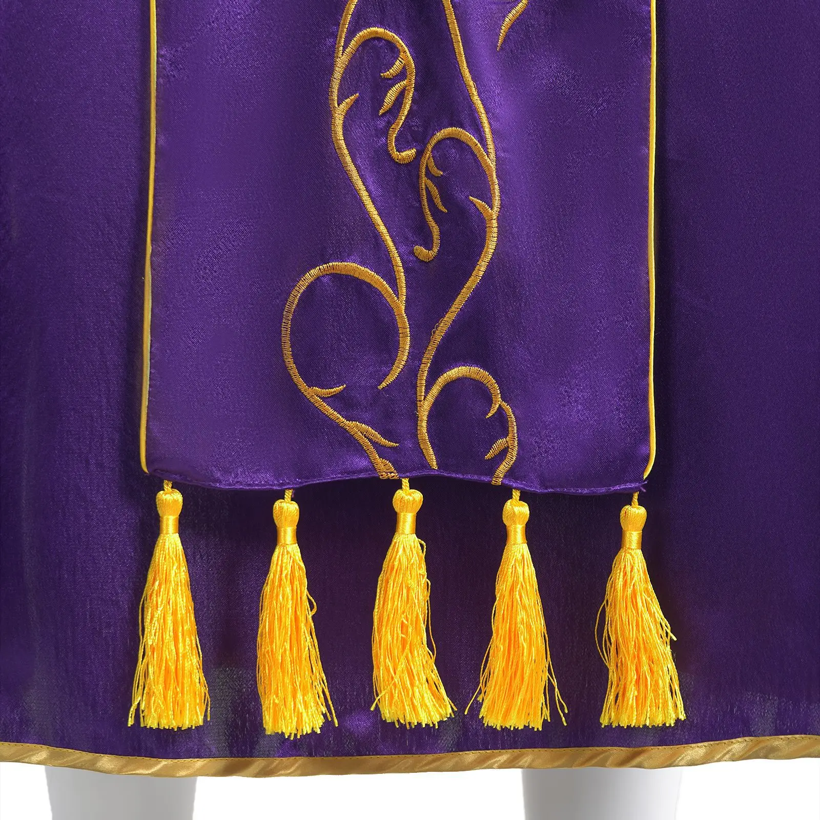 Red Purple Ankle Length Halloween Priest Celebrant Chasuble Catholic Church Father Cosplay Costume Withshawl Mass Vestments Robe