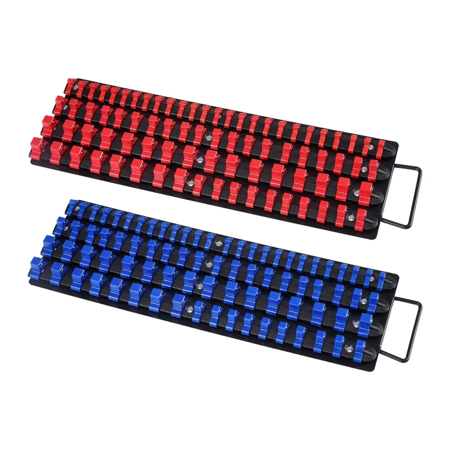 Set di organizer per prese portatili recentemente aggiornato 2 pezzi 160 clip Vassoio per prese in acciaio metrico SAE