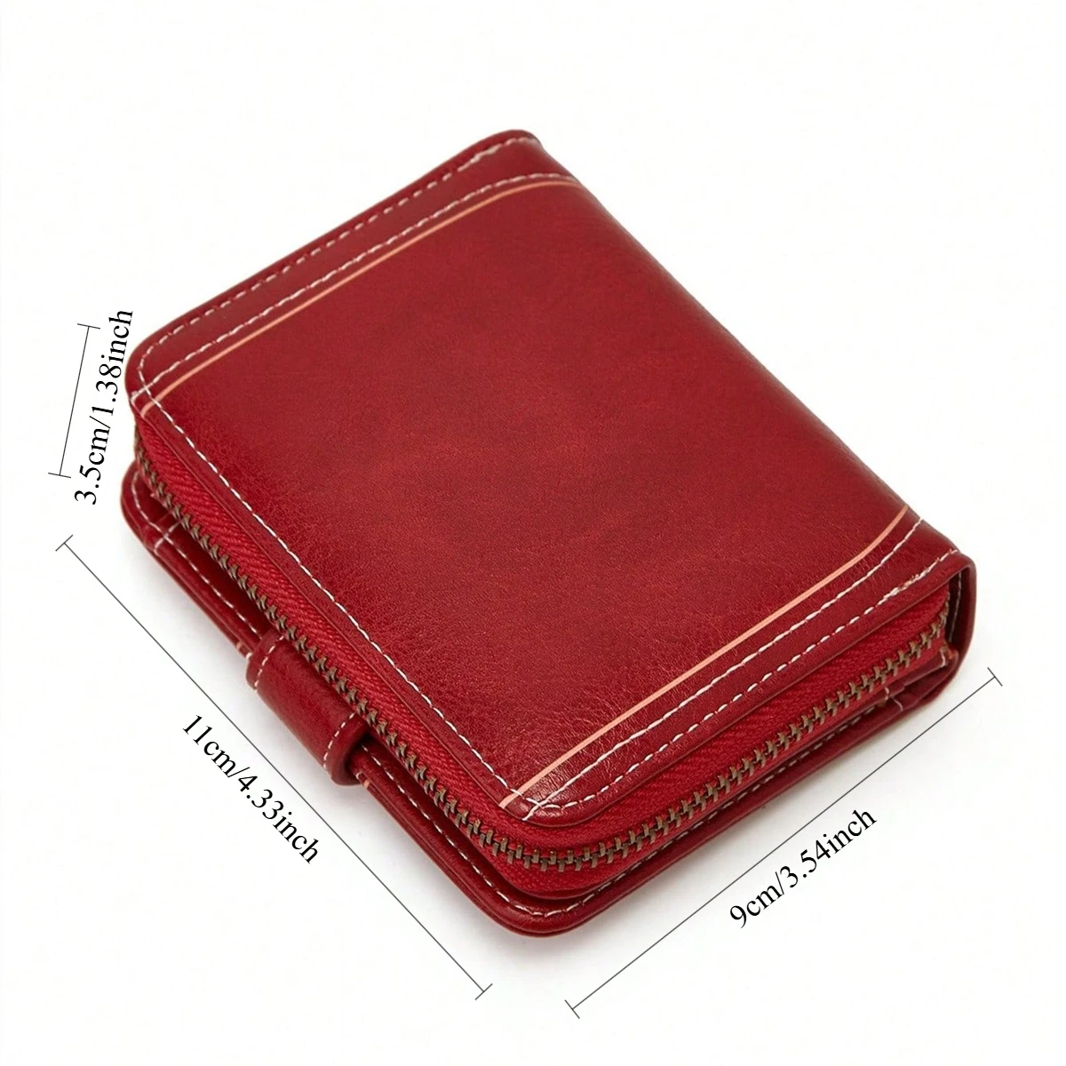 حقيبة نسائية قصيرة بسحاب للتغيير، حقيبة كلاتش ثلاثية الطي، حقيبة عصرية من الجلد الزيتي متعددة البطاقات، حقيبة للبطاقات