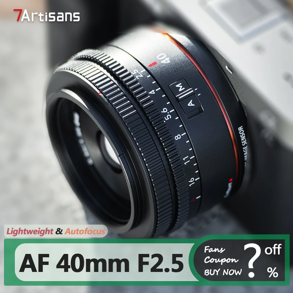 7artisans AF 40mm F2.5 Full Frame Standard Prime Autofocus Camera Lens for Humanities Photography with Sony E Nikon Z L Mount