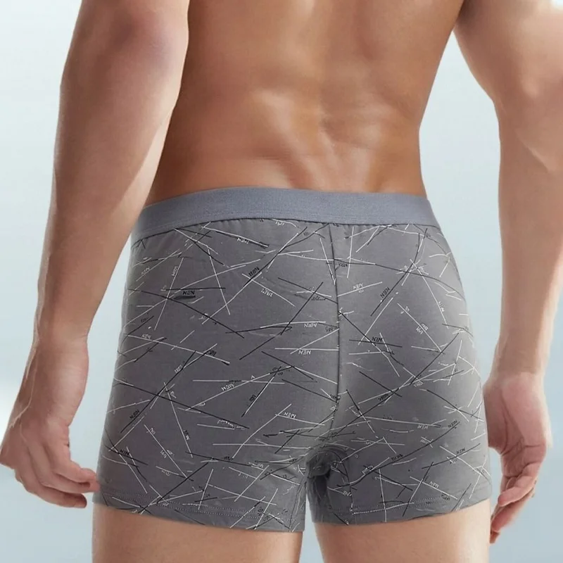 4枚組 メンズ ボクサーブリーフ 幾何学模様プリント ソフト - Boxer Shorts Modal のレビューと価格