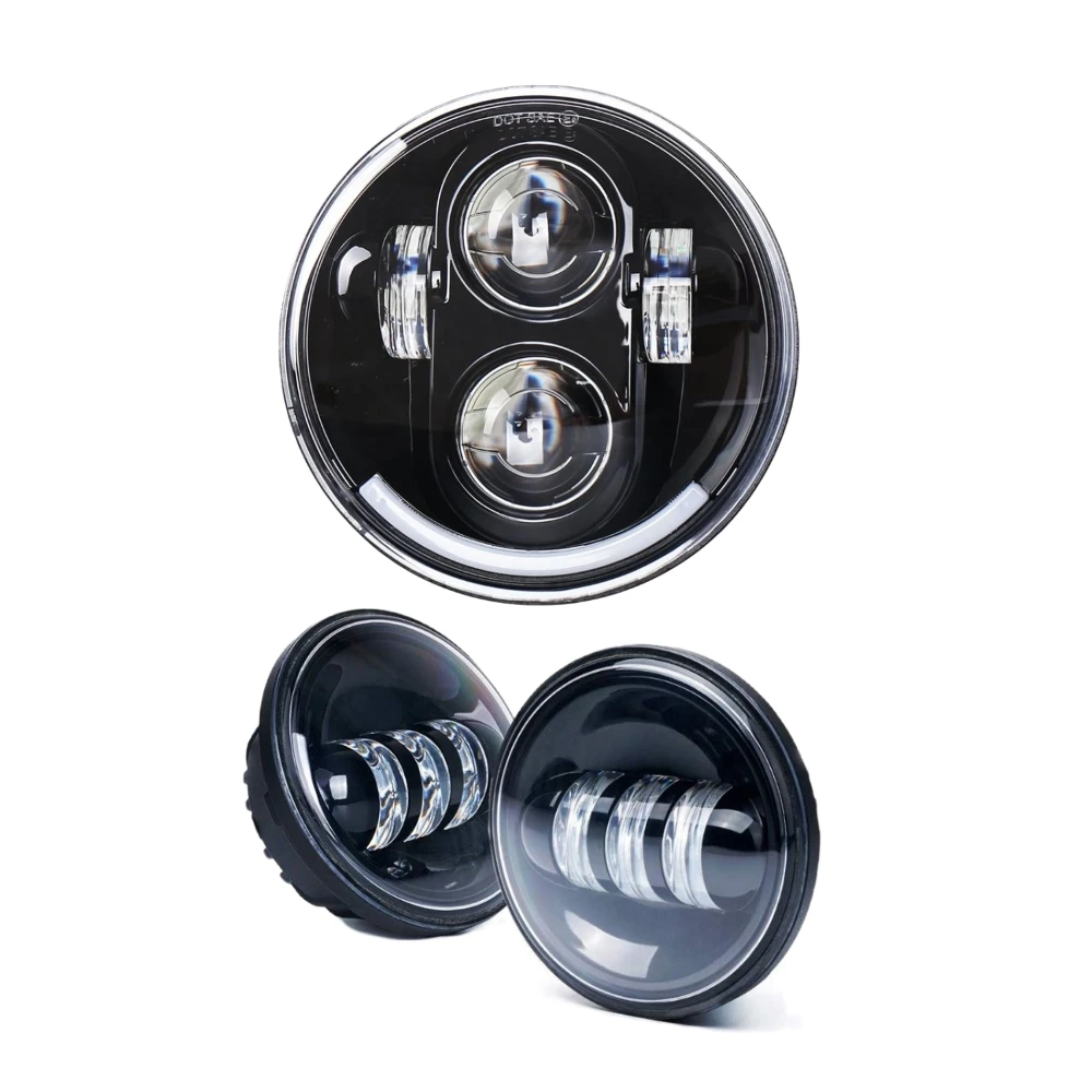 

POVTOR Black 5.75 Inch LED Headlight + 4.5 Inch LED Fog Lights