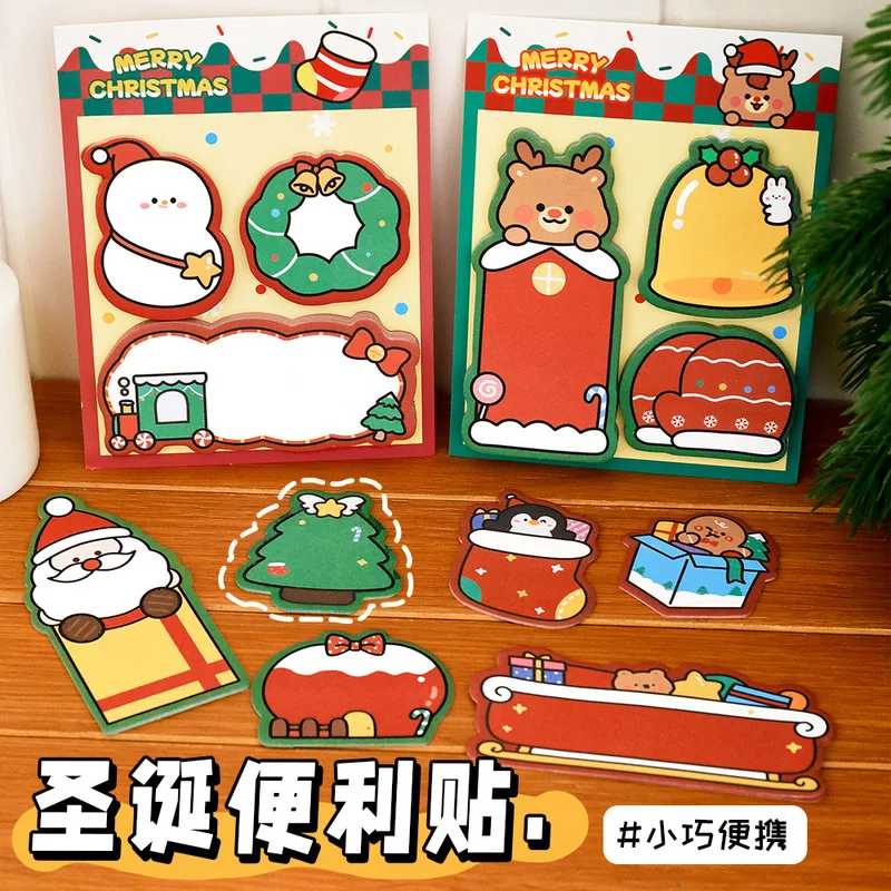 Lovely Christmas combo sticky notes student cute message N times sticky notes cartoon memo pads Christmas stationery small gifts