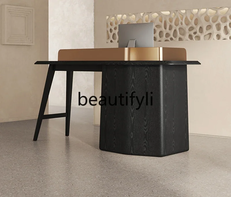 Clothing store personality checkout page light luxury high sense black front desk counter new product