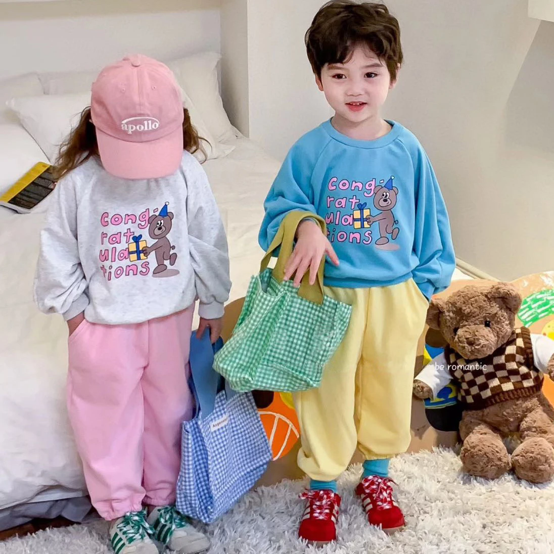 

Children Two Piece Set Korea Baby Girls Sweatshirts and Pants 2 Piece Ourfits Toddler Clothes Boys Sports Suit Kids Sportswear