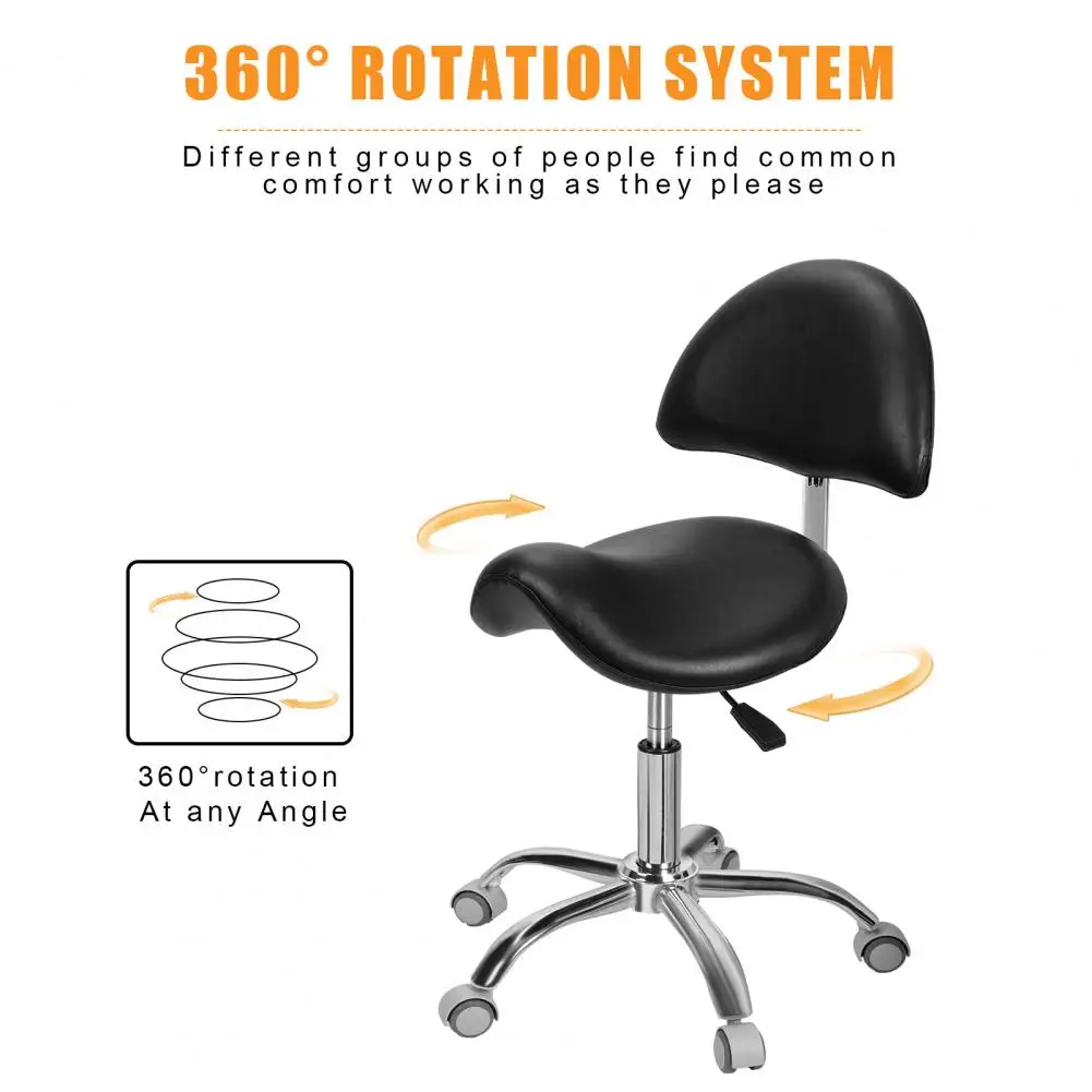 Tattoo Artist Chair Height Adjustable Saddle Chair With Casters Rebound Sponge Cushion Saddle Stool Salon Spa Equipment