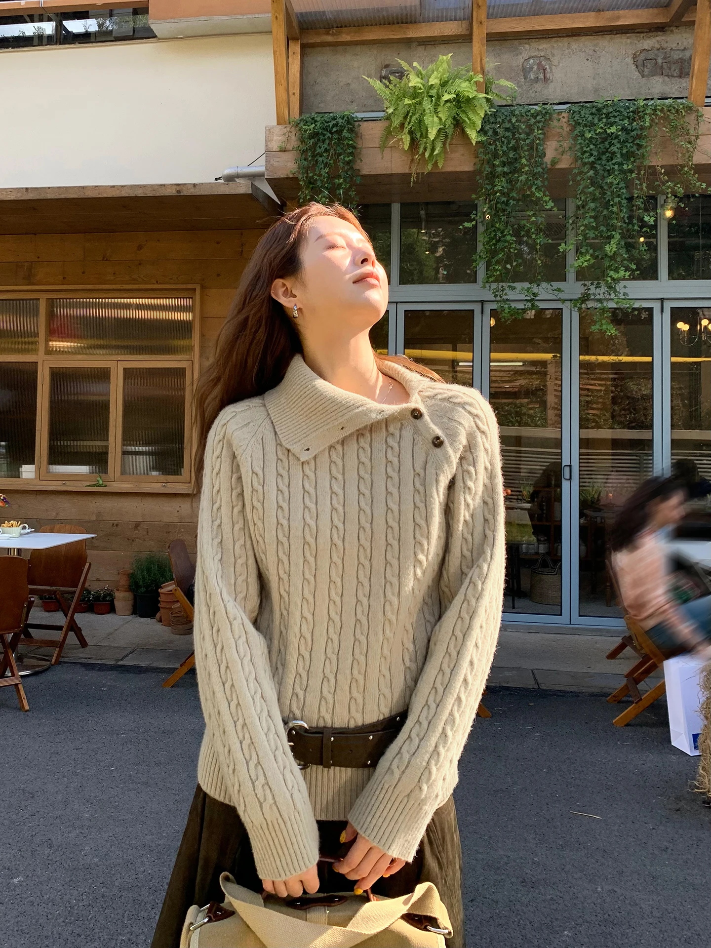 

Winter Women's Knitwear Sweater Faionable Innerwear Outerwear Korean Sle Lazy High-End Feeling Straight Tube Long Sve