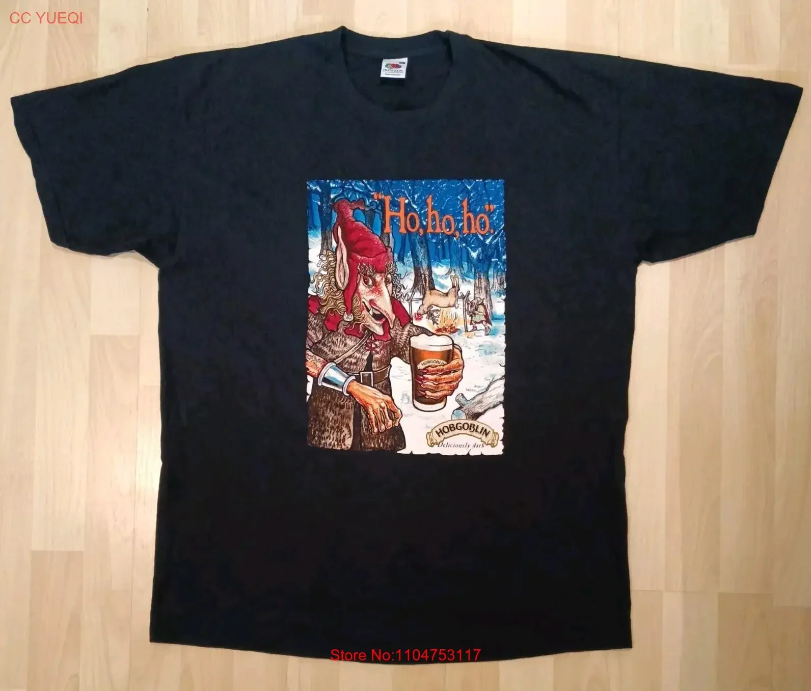 HOBGOBLIN WYCHWOOD BREWERY Beer VTG Christmas Promo T Shirt Size XL FOTL vintage Washed fashion homme streetwear Versatile