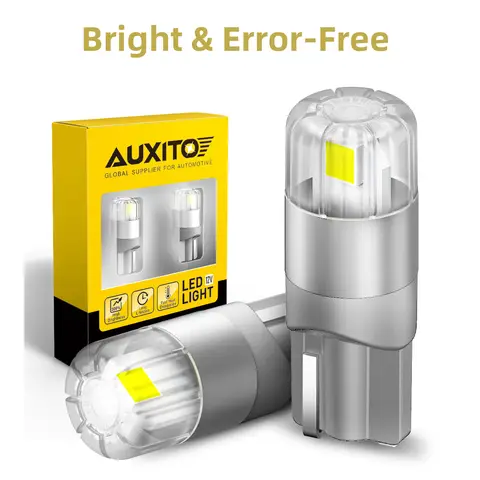 AUXITO 2Pcs T10 LED Canbus W5W LED Lamp 168 194 2824 Bulb 6000K Whtie Car Interior Lighting Dome Trunk Reading Light White 12V