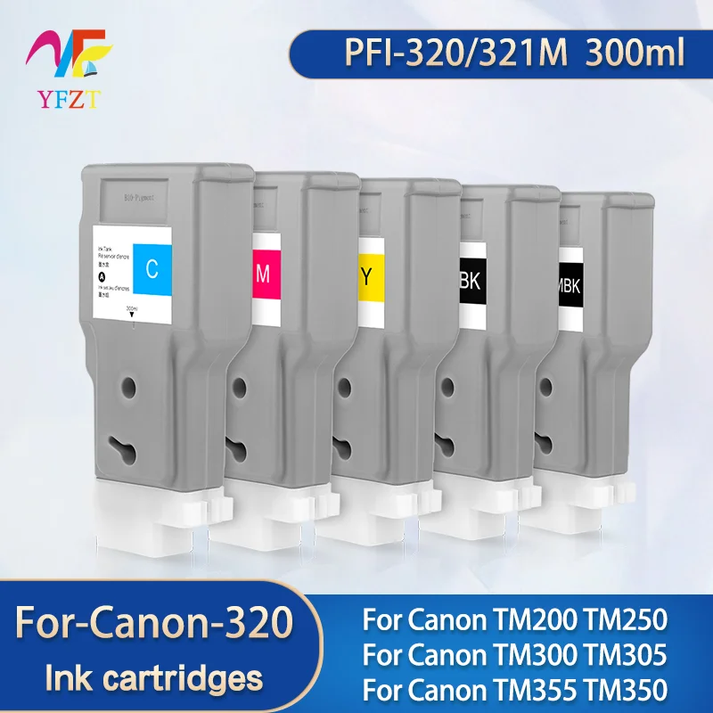 For Canon PFI320 PFI 321 ink cartridge with chip full Pigment For Canon TM200 TM250 TM205 TM300 TM305 TM355 TM350 ink cartridge